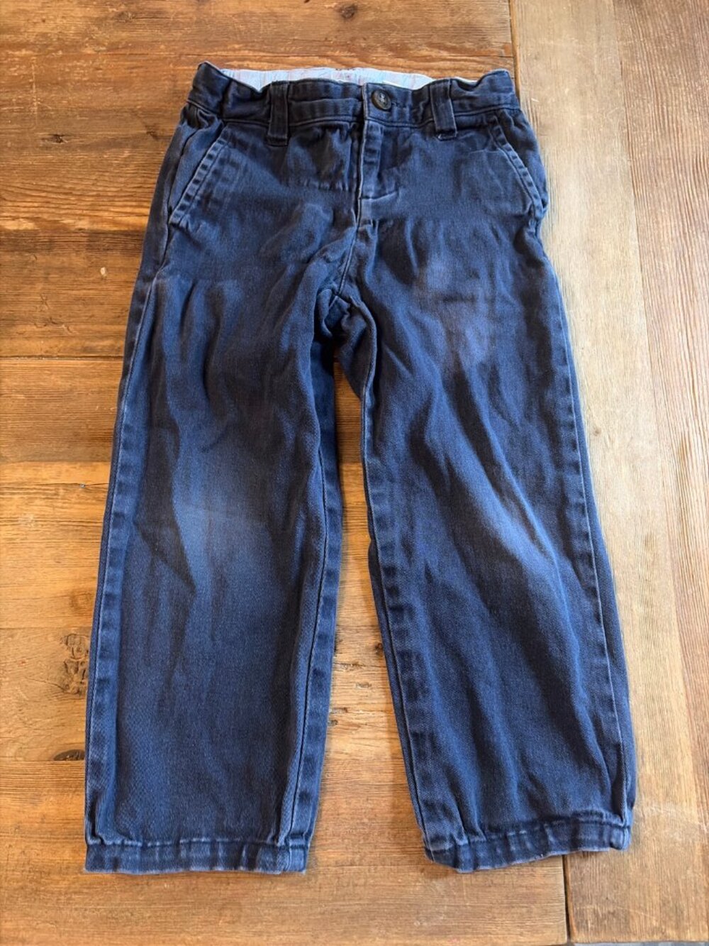 Janie and Jack Boys 3 Navy Chino Pants Fading